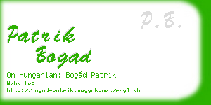 patrik bogad business card